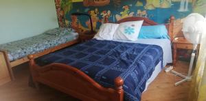 sypialnia z łóżkiem w pokoju tematycznym Disney w obiekcie Maison familiale Jardin parking, 10 min plage, 1* w mieście Saint-Cyr-sur-Mer