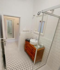 Kúpeľňa v ubytovaní Apartament w kamienicy w sercu miasta Szczecin Wały Chrobrego
