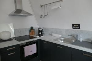 Kuchyňa alebo kuchynka v ubytovaní Appartement - Villa Léopold à Malo