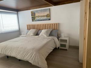 een slaapkamer met een bed en een schilderij aan de muur bij Ático Pablo 5, a cinco minutos del Puerto de la Cruz in Los Realejos