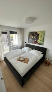 Posteľ alebo postele v izbe v ubytovaní Citycentre apartment Bratislava with free parking