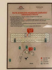 eine Karte der ritz evangelical jerusalem jerusalem Notfallroute in der Unterkunft Camaya at tanglin apartement in Lontar