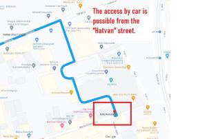 a map of the access by car is possible from the hawker street at Ditta Panzio in Debrecen