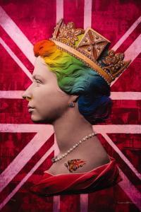 a painting of a woman with a crown on her head at The Rokxy Townhouse & Residences - Kings Cross in London