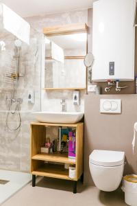 a bathroom with a sink and a toilet at Chalet Liza & Rozi in Zgornja Ložnica