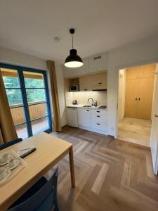 A kitchen or kitchenette at Hotel Edvard