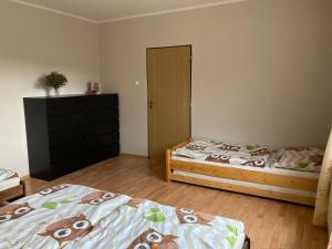 Postel nebo postele na pokoji v ubytování Chata Sovička