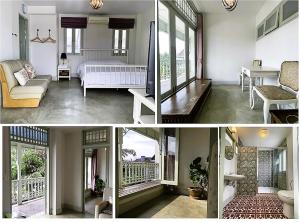 two pictures of a living room and a bedroom at Villa Duangchampa in Chiang Mai