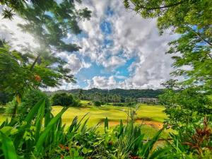 a view of a golf course with a green at Fairways and Bluewater Boracay in Boracay