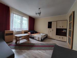 Posteľ alebo postele v izbe v ubytovaní Domek nad Potokiem