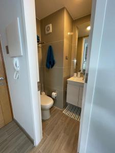 a bathroom with a toilet and a sink at Puerto Nuevo Antofagasta - SOLO ADULTOS in Antofagasta +19 photos