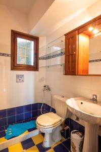 a bathroom with a toilet and a sink at Oceanviewvilla in Karpathos