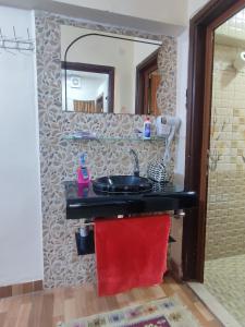 La salle de bains est pourvue d'un lavabo et d'un miroir. dans l'établissement Hakaia Community, à Aqaba