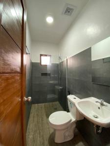 大雅台的住宿－Chill'n Tagaytay，一间带卫生间和水槽的浴室
