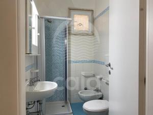 トッレ・ラピッロにあるVilla Teresa - giardino privatoのバスルーム(洗面台、トイレ、シャワー付)