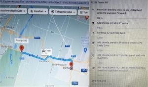 a screenshot of a computer screen with a map at albergo Elena 3 SELF CHECK-IN in Parma