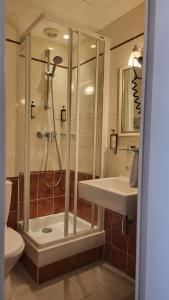 a bathroom with a shower and a sink at Magda Champs Elysées in Paris +36 photos
