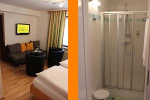 Koupelna v ubytování Pension Wolfgangsee + 37 fotografií