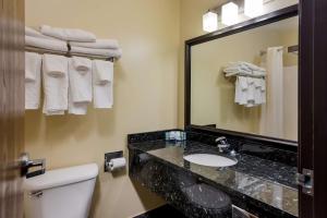 a bathroom with a sink and a toilet and a mirror at Best Western Richfield Inn in Richfield