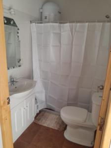 a white bathroom with a toilet and a sink at Apartamento en Colonia in Colonia del Sacramento