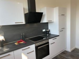 Küche/Küchenzeile in der Unterkunft Apartmenthaus Sassnitz Zum Stadthafen Apartment 10