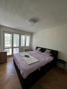 Posteľ alebo postele v izbe v ubytovaní Priestranný útulný byt v Ružinove