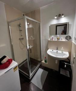 Kúpeľňa v ubytovaní Priestranný útulný byt v Ružinove