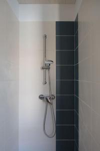a shower with a shower head in a bathroom at Les Maisons de l'Olivette in La Couarde-sur-Mer