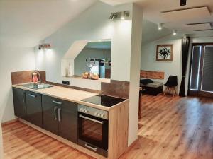 Kuchyň nebo kuchyňský kout v ubytování Ferienwohnung Staudach, Apartment