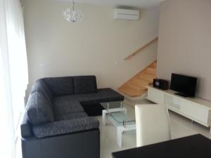 salon z kanapą i telewizorem w obiekcie 4 bedroom apartment with 3 bathrooms and private parking - Apartments Orange w mieście Zadar