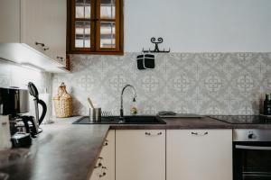 Kuchyň nebo kuchyňský kout v ubytování Wohnatelier im Bioweingut
