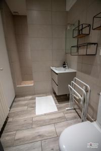 uma casa de banho com um WC e um lavatório em Hyper centre - wifi - cosy - Gare em Bourg-en-Bresse
