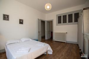 a bedroom with a white bed in a room at Hyper centre - 3 chambres - Gare - wifi - cosy in Bourg-en-Bresse