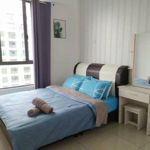 Un ou plusieurs lits dans un hébergement de l'établissement Luxurious Homestay 3BR with Pool Meru Ipoh 8 pax