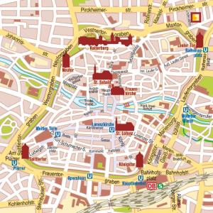 a map of the city of paris at Design-Boutique Hotel Vosteen in Nuremberg