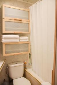 a bathroom with a white toilet and a shower at Envalira Vacances - Dolsa in Pas de la Casa