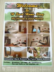 a collage of pictures of a room with a house at H.Said Homestay in Gili Trawangan