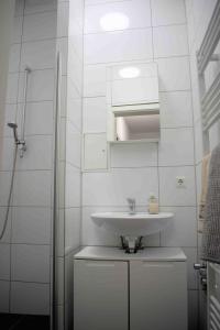 Koupelna v ubytování Goldstadt Ferienwohnung