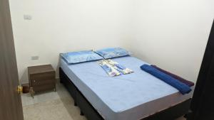 圣希尔Espectacular y céntrico apartamento en el corazón de San Gil 1的一张位于房间的床,上面有两个枕头