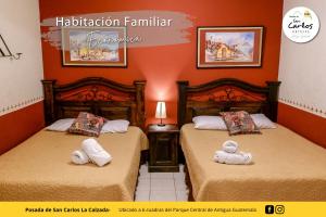 Katil atau katil-katil dalam bilik di Posada de San Carlos La Calzada