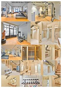 a collage of four pictures of a room at 60-LUXURY PARISIAN HOME SEBASTOPOL (2DG) in Paris