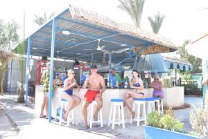 a group of people sitting at a bar at Kanabesh Village in Sharm El Sheikh