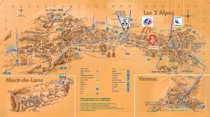 Une carte des aéroports et des levures dans l'établissement Le cocon, Centre station, à Les Deux Alpes