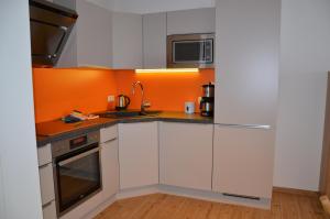 Kuchyň nebo kuchyňský kout v ubytování Apartment Haus Van der Leij