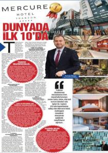 a article in a newspaper with a man in a suit at Mercure Trabzon Hotel in Trabzon