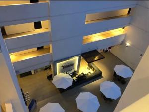 an overhead view of a room with tables and chairs at Playa Blanca SC in Río Hato