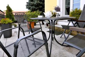 Patio nebo venkovní prostory v ubytování Luxusní apartmán s empírovými freskami v centru Čáslavi