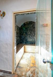 a shower with a glass door in a bathroom at Loft Apart View & Wellness in Szczyrk