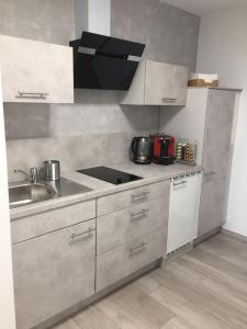 Η κουζίνα ή μικρή κουζίνα στο Modern eingerichtetes Apartment Nähe Hauptbahnhof