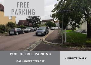 a picture of a street with cars parked on the road at Apartments at Winterhafen in Linz